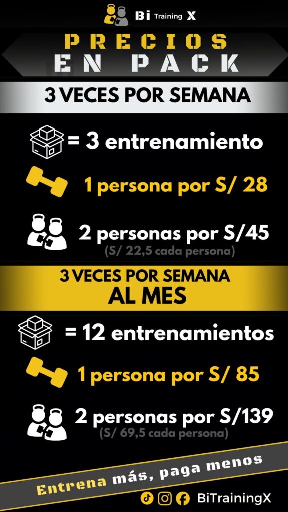 3 veces por semana para 01 Persona