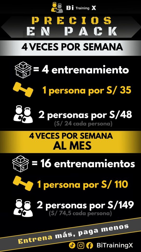 4 veces por semana para 01 Persona